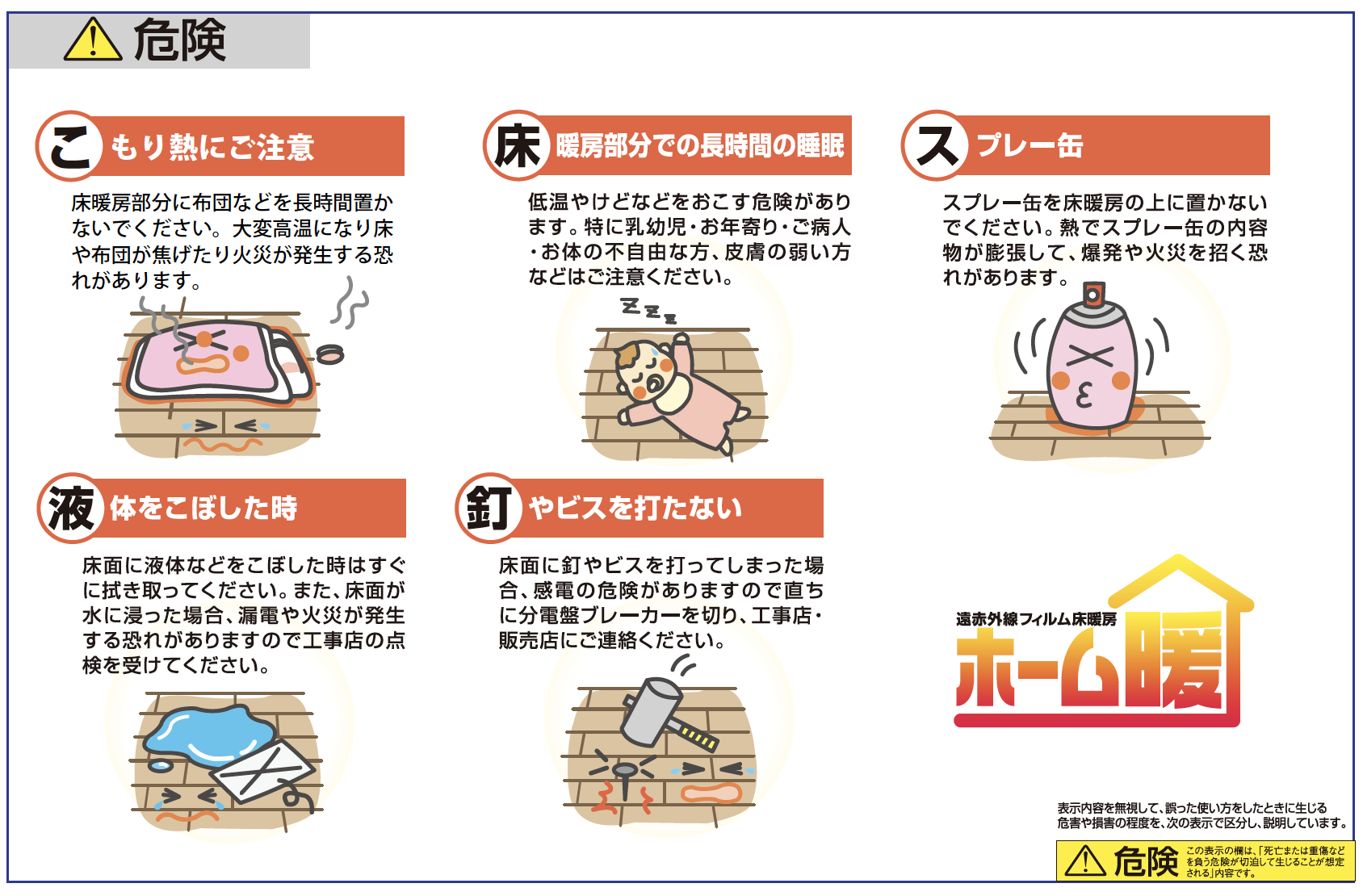 床暖房製品ご使用の前に 大切なお知らせです お知らせ Nissho 旧 日昭アルミ工業