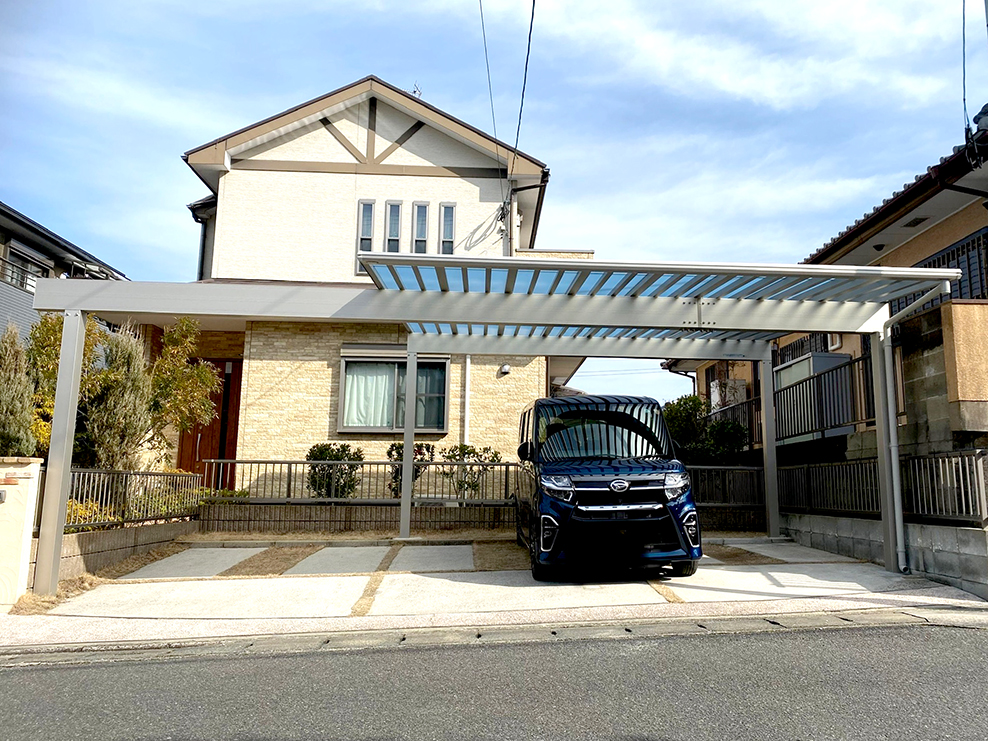 既設のカーポートを台風に強いものに変えたい リフォーム事例 Nissho 旧 日昭アルミ工業